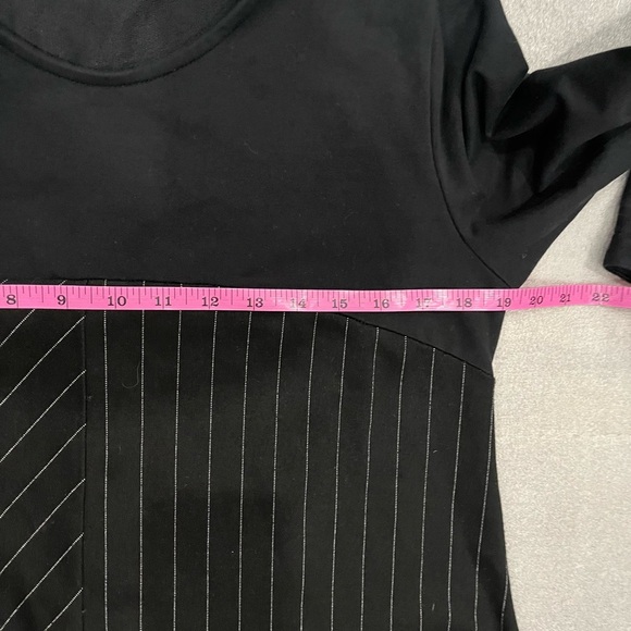 [3/40/US:L]NOR Denmark Black Long Sleeve Asymmetrical Striped Baggy Dress Funky - Picture 6 of 11